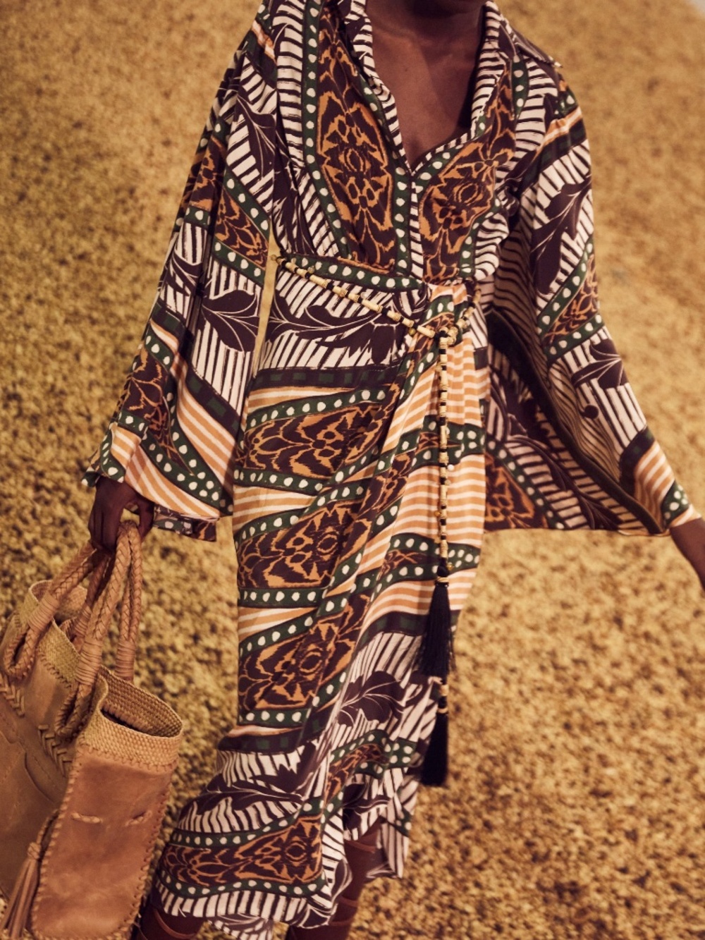 Johanna Ortiz Timbuktu Wrap-Effect Printed Midi Dress-Size 2